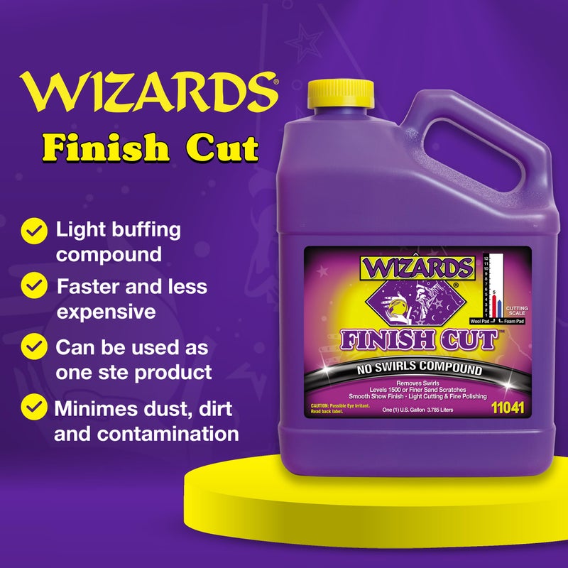 WIZARDS مركب قطع ويزاردز - يزيل الخدوش ويضيء التشطيبات الباهتة مع لمسة نهائية سلسة - غير دهني وقائم على الماء مع سهولة التنظيف - مركب بحري ومواد تشطيب - 1 جالون - Image 2